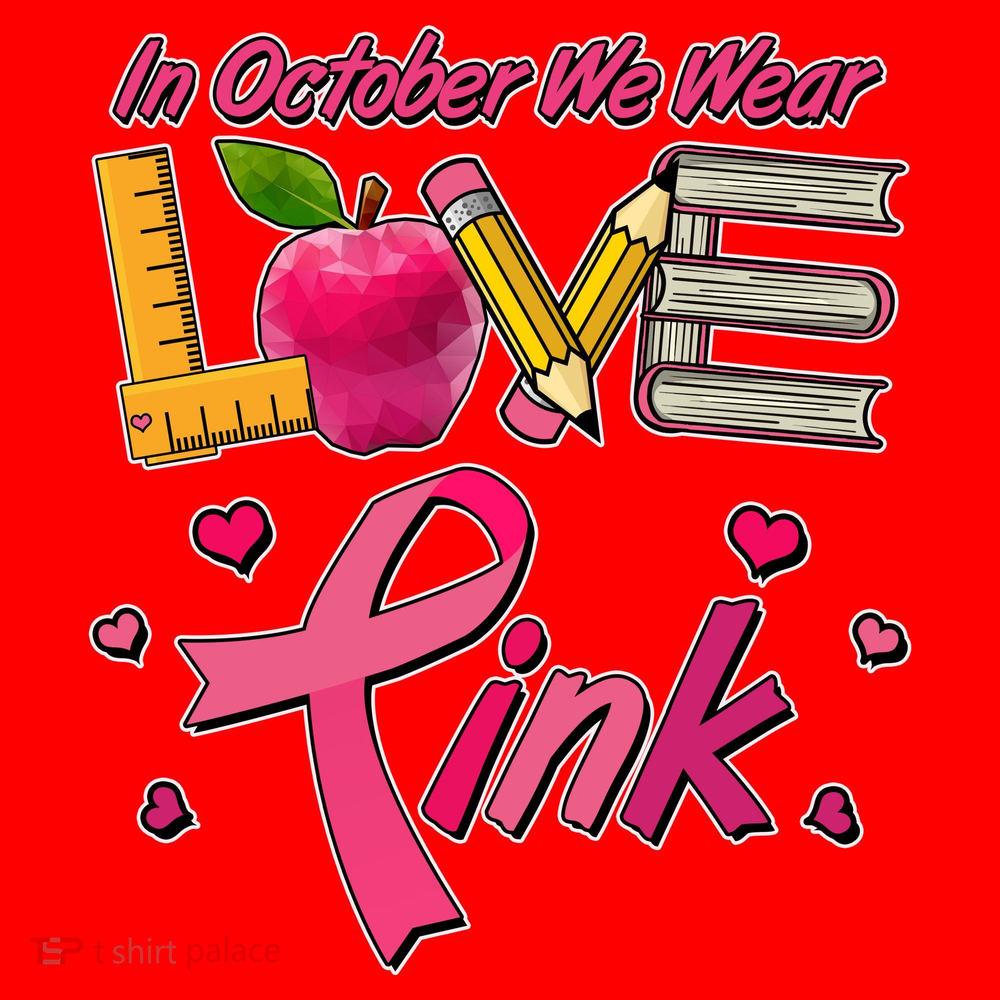 Breast Cancer Awareness In October We Wear Pink Teacher Love Santa Hat