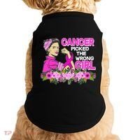 Breast Cancer Awareness Cancer Picked The Wrong Girl Warrior Doggie Tank thumb 0