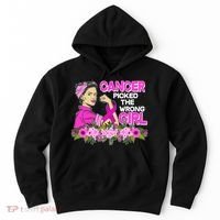 Breast Cancer Awareness Cancer Picked The Wrong Girl Warrior Hoodie thumb 0