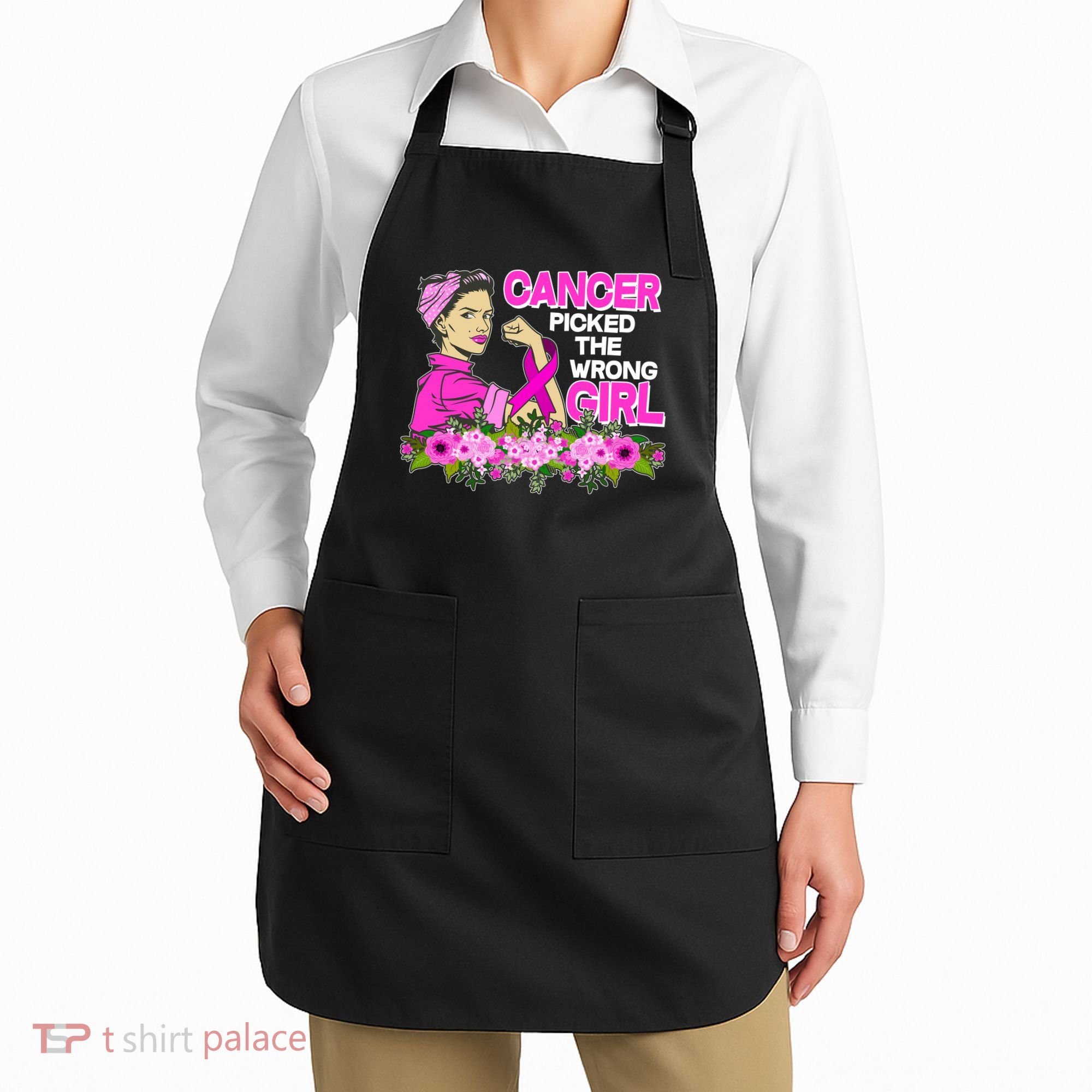 Breast Cancer Awareness Cancer Picked The Wrong Girl Warrior Apron