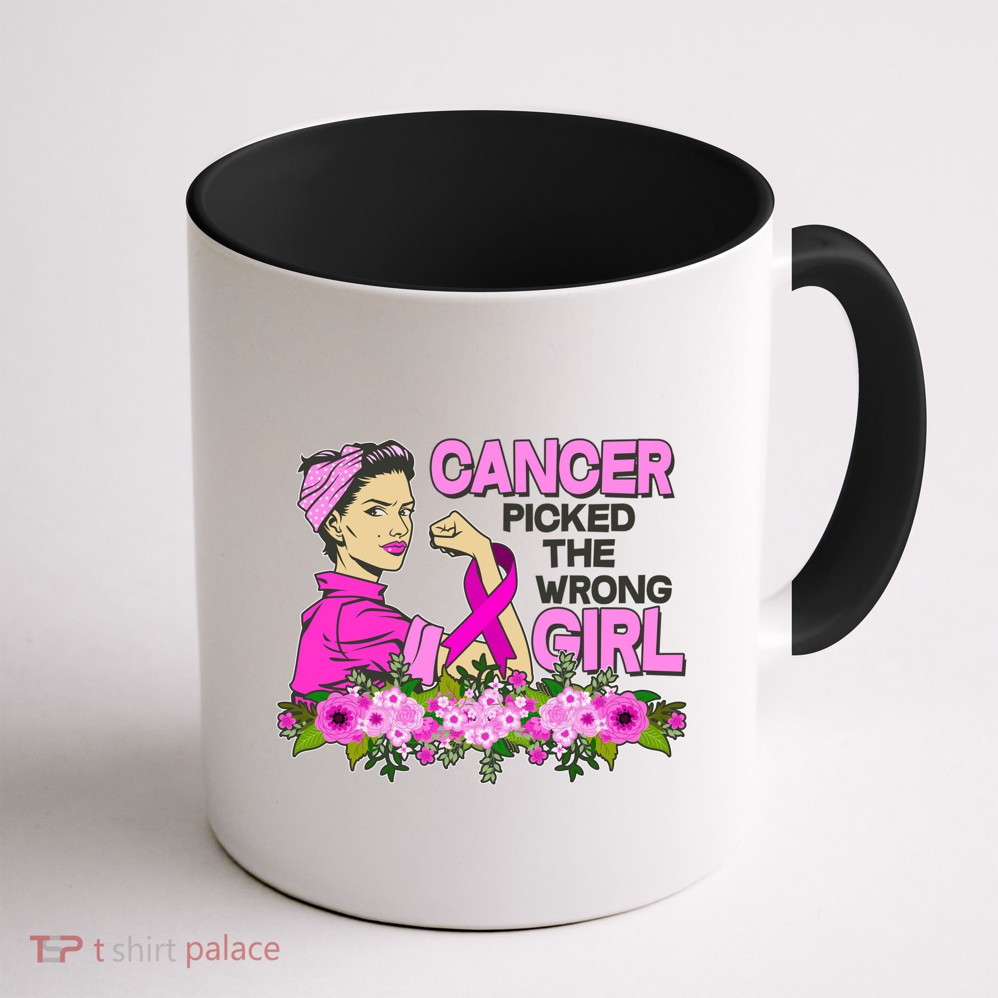 Breast Cancer Awareness Cancer Picked The Wrong Girl Warrior Coffee Mug