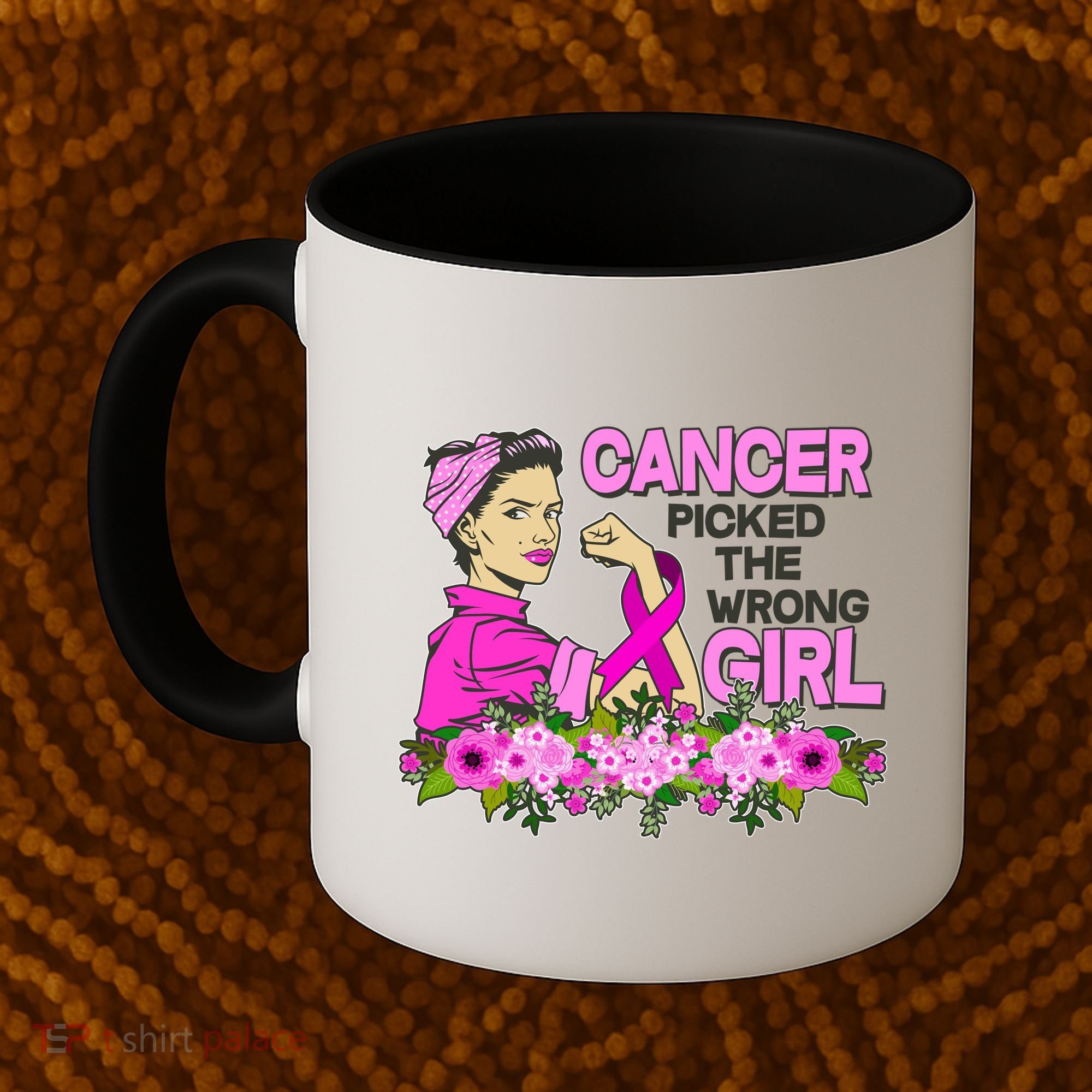 Breast Cancer Awareness Cancer Picked The Wrong Girl Warrior Coffee Mug