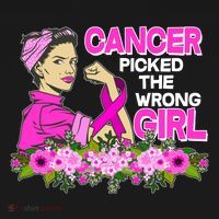 Breast Cancer Awareness Cancer Picked The Wrong Girl Warrior Polo thumb 3