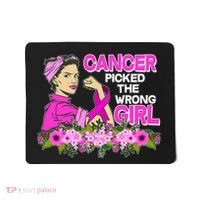 Breast Cancer Awareness Cancer Picked The Wrong Girl Warrior Mousepad thumb 0