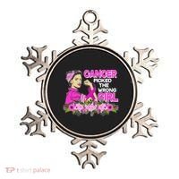 Breast Cancer Awareness Cancer Picked The Wrong Girl Warrior Ornament thumb 0