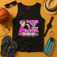 Breast Cancer Awareness Cancer Picked The Wrong Girl Warrior Tank Top thumb 4