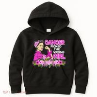 Breast Cancer Awareness Cancer Picked The Wrong Girl Warrior Kids Hoodie thumb 0