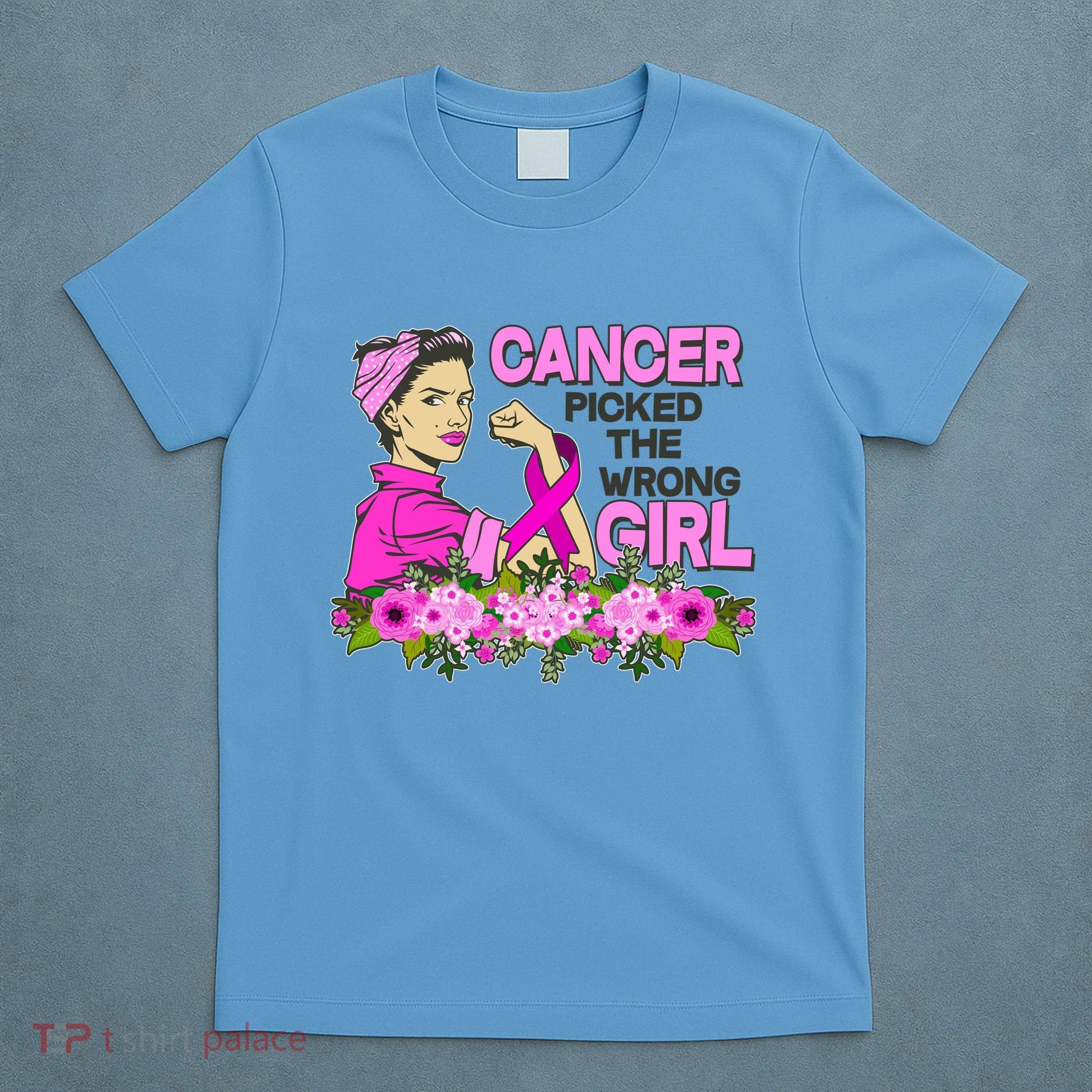 Breast Cancer Awareness Cancer Picked The Wrong Girl Warrior T-Shirt