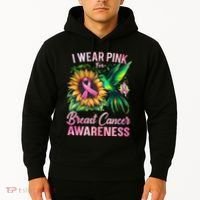 Breast Cancer Awareness Hummingbird Sunflower Hoodie thumb 2