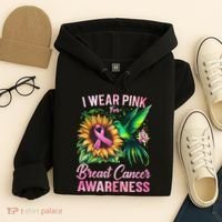 Breast Cancer Awareness Hummingbird Sunflower Hoodie thumb 4