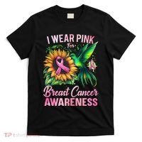 Breast Cancer Awareness Hummingbird Sunflower T-Shirt thumb 0