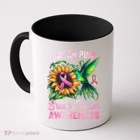 Breast Cancer Awareness Hummingbird Sunflower Coffee Mug thumb 0