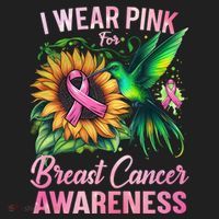 Breast Cancer Awareness Hummingbird Sunflower Beanie thumb 2