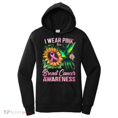 Breast Cancer Awareness Hummingbird Sunflower Women's Hoodie