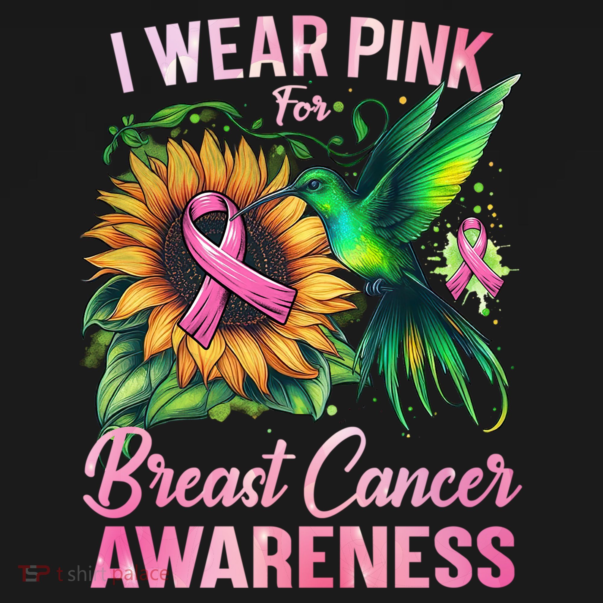 Breast Cancer Awareness Hummingbird Sunflower Women's Hoodie
