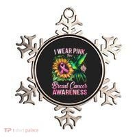 Breast Cancer Awareness Hummingbird Sunflower Ornament thumb 0