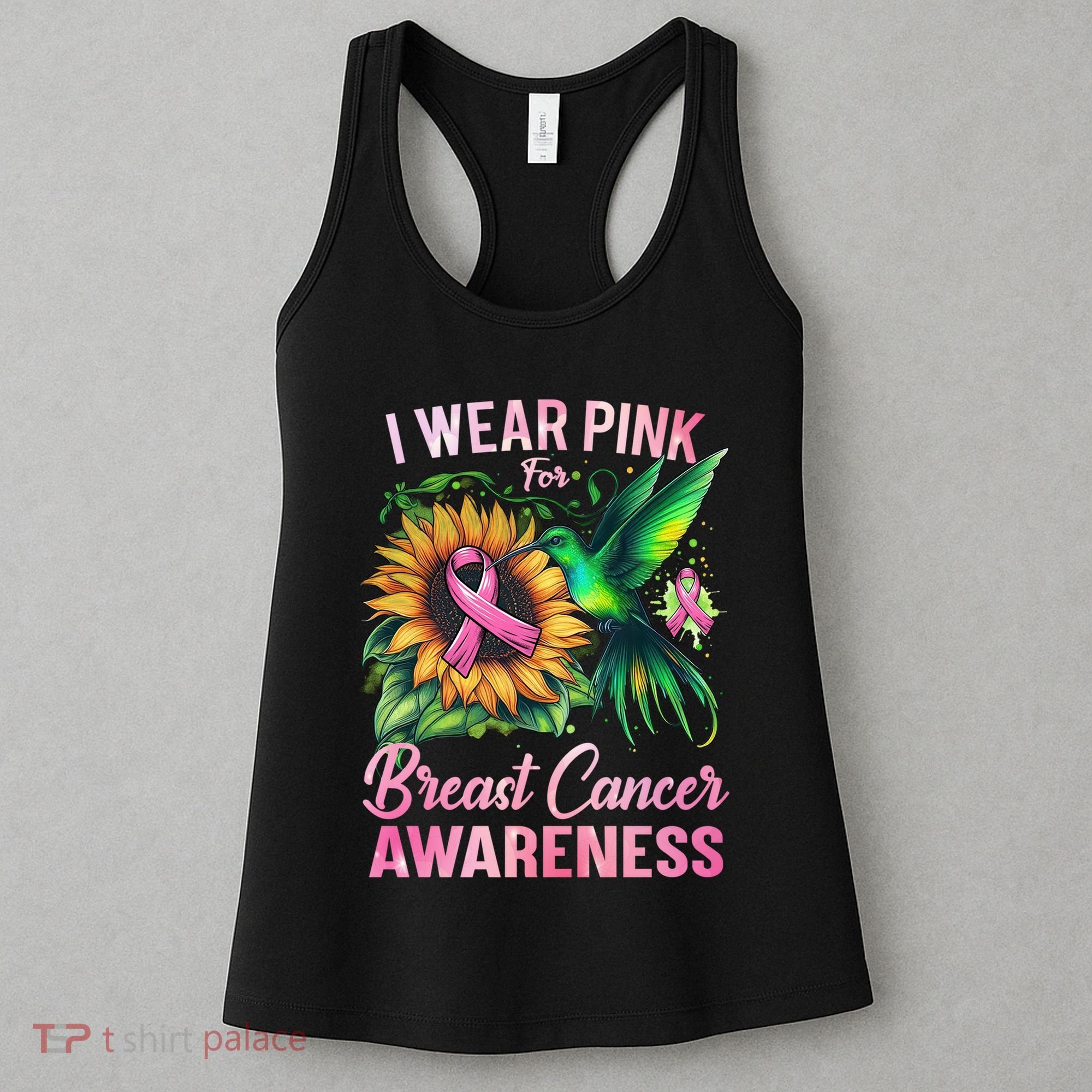 Breast Cancer Awareness Hummingbird Sunflower Women's Tank Top