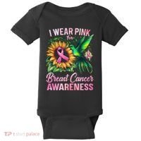Breast Cancer Awareness Hummingbird Sunflower Baby Bodysuit thumb 0