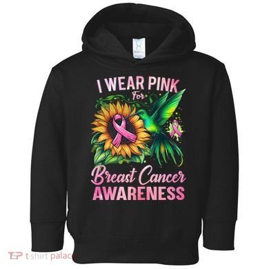 Breast Cancer Awareness Hummingbird Sunflower Toddler Hoodie