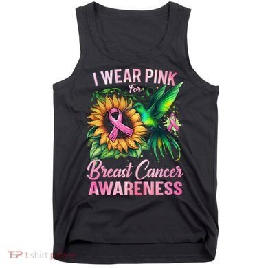 Breast Cancer Awareness Hummingbird Sunflower Tank Top