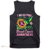 Breast Cancer Awareness Hummingbird Sunflower Tank Top thumb 0
