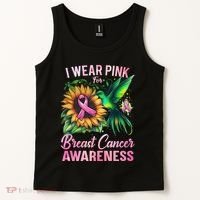 Breast Cancer Awareness Hummingbird Sunflower Tank Top thumb 2