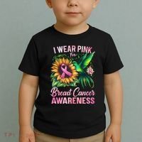 Breast Cancer Awareness Hummingbird Sunflower Toddler T-Shirt thumb 2