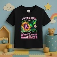Breast Cancer Awareness Hummingbird Sunflower Toddler T-Shirt thumb 3