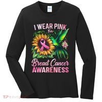 Breast Cancer Awareness Hummingbird Sunflower Women's Long Sleeve Shirt thumb 0