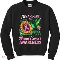 Breast Cancer Awareness Hummingbird Sunflower Kids Sweatshirt thumb 0