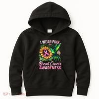 Breast Cancer Awareness Hummingbird Sunflower Kids Hoodie thumb 0