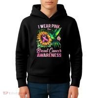 Breast Cancer Awareness Hummingbird Sunflower Kids Hoodie thumb 4