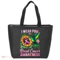 Breast Cancer Awareness Hummingbird Sunflower Tote Bag thumb 0