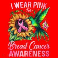 Breast Cancer Awareness Hummingbird Sunflower Santa Hat thumb 1
