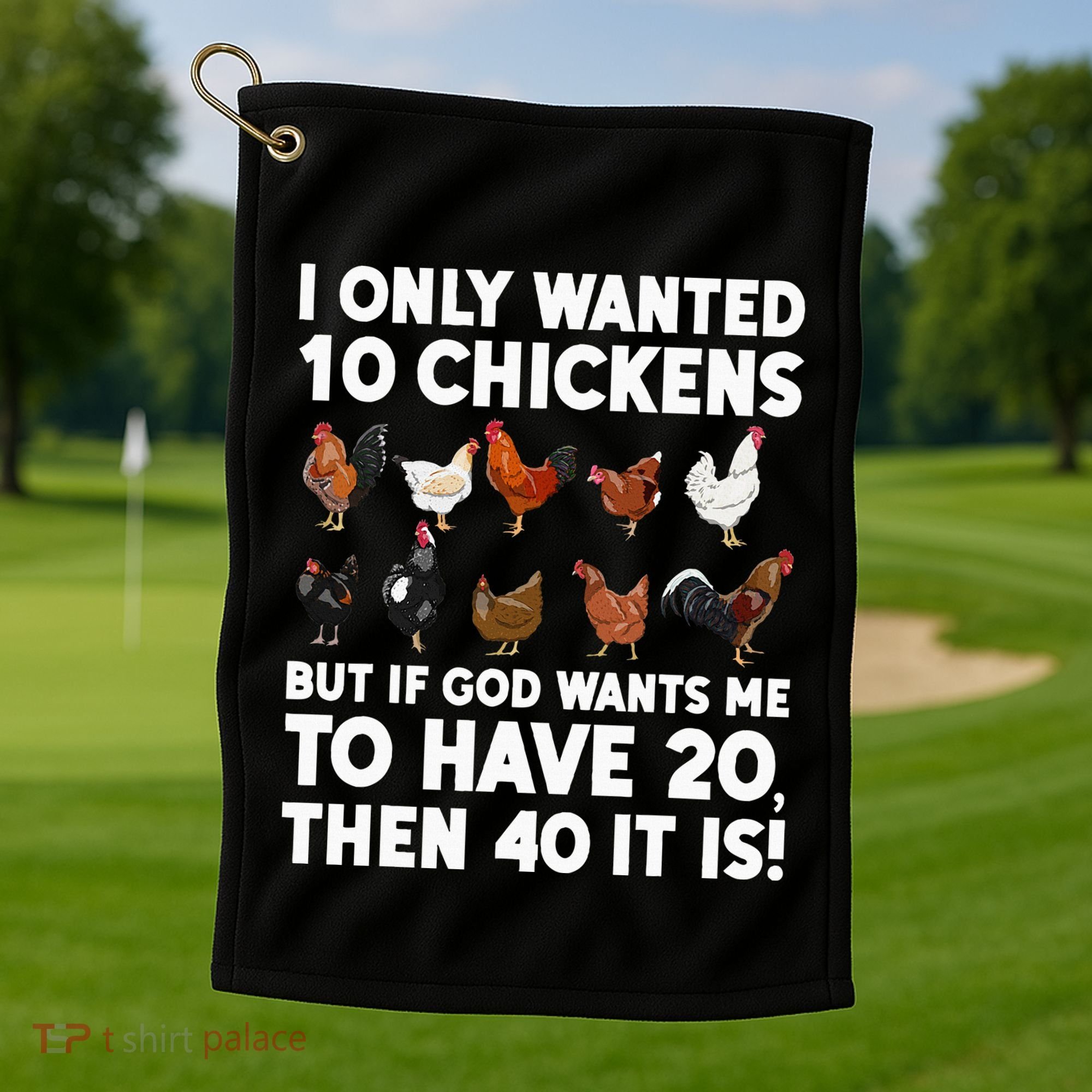Best Chicken Art Poultry Themed Chicken Farmer Golf Towel