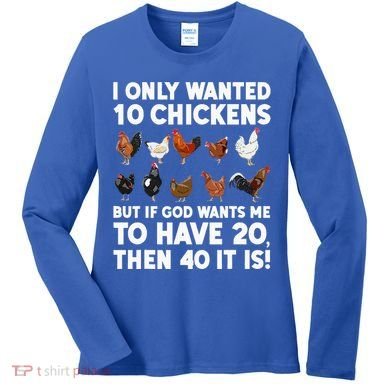 Best Chicken Art Poultry Themed Chicken Farmer Women's Long Sleeve Shirt