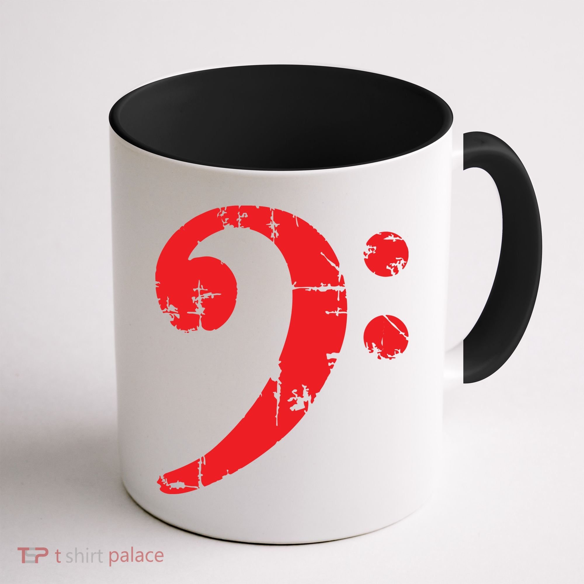 Bass Clef Antique Red Bass Players Coffee Mug