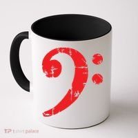 Bass Clef Antique Red Bass Players Coffee Mug thumb 0