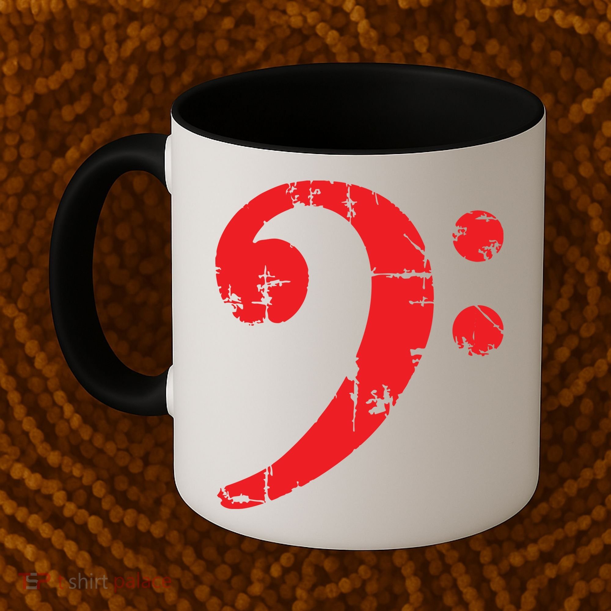 Bass Clef Antique Red Bass Players Coffee Mug
