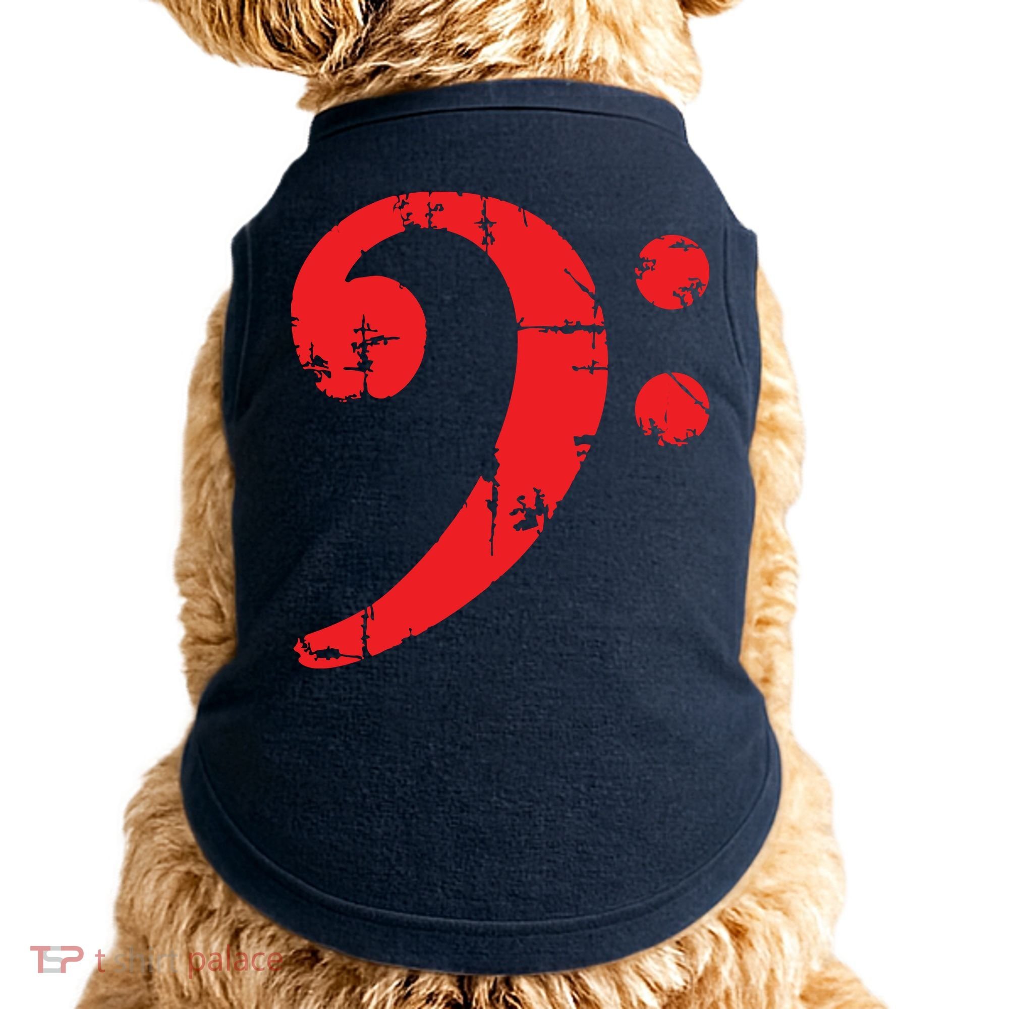 Bass Clef Antique Red Bass Players Doggie Tank