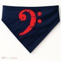 Bass Clef Antique Red Bass Players USA-Made Doggie Bandana thumb 0