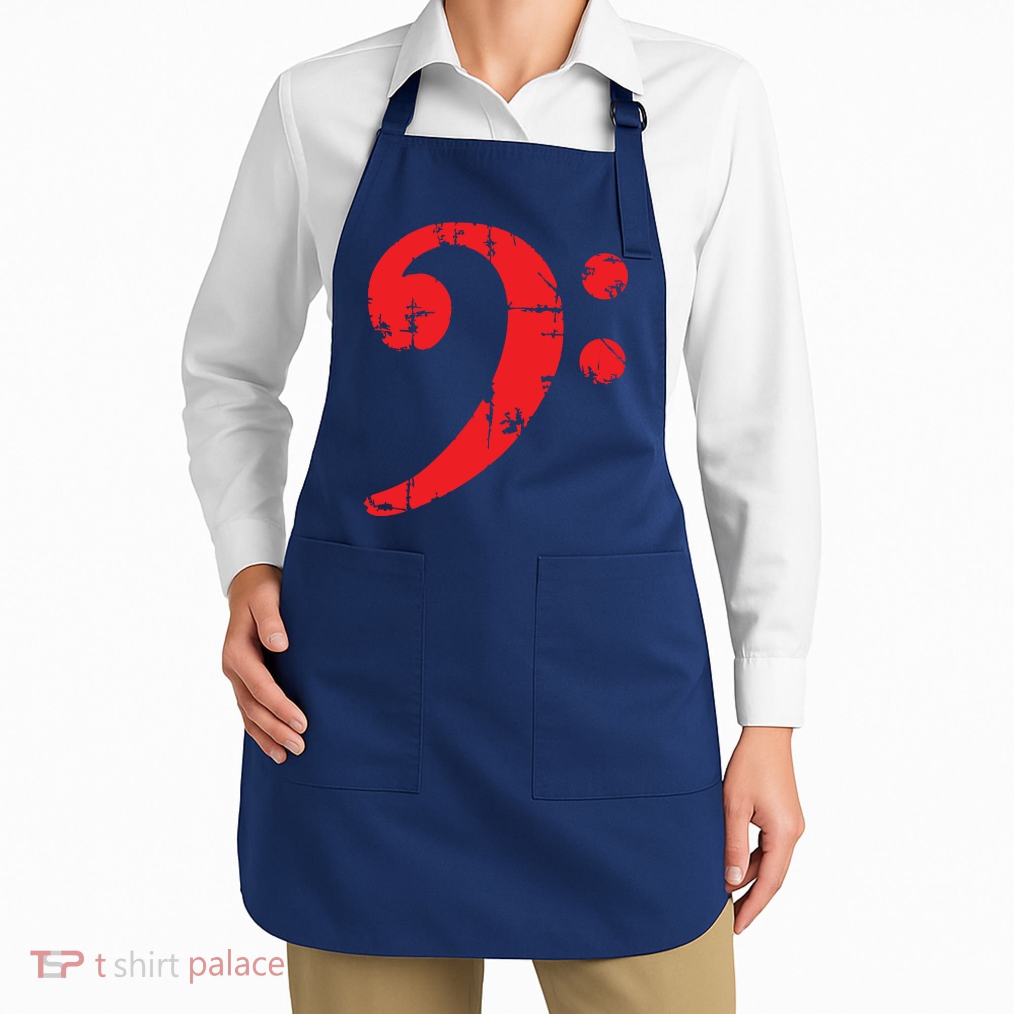 Bass Clef Antique Red Bass Players Apron