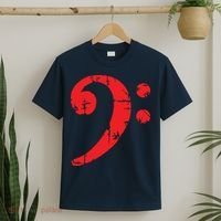 Bass Clef Antique Red Bass Players T-Shirt thumb 2