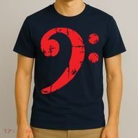 Bass Clef Antique Red Bass Players T-Shirt thumb 3