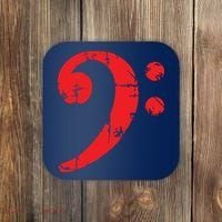 Bass Clef Antique Red Bass Players Coaster thumb 0