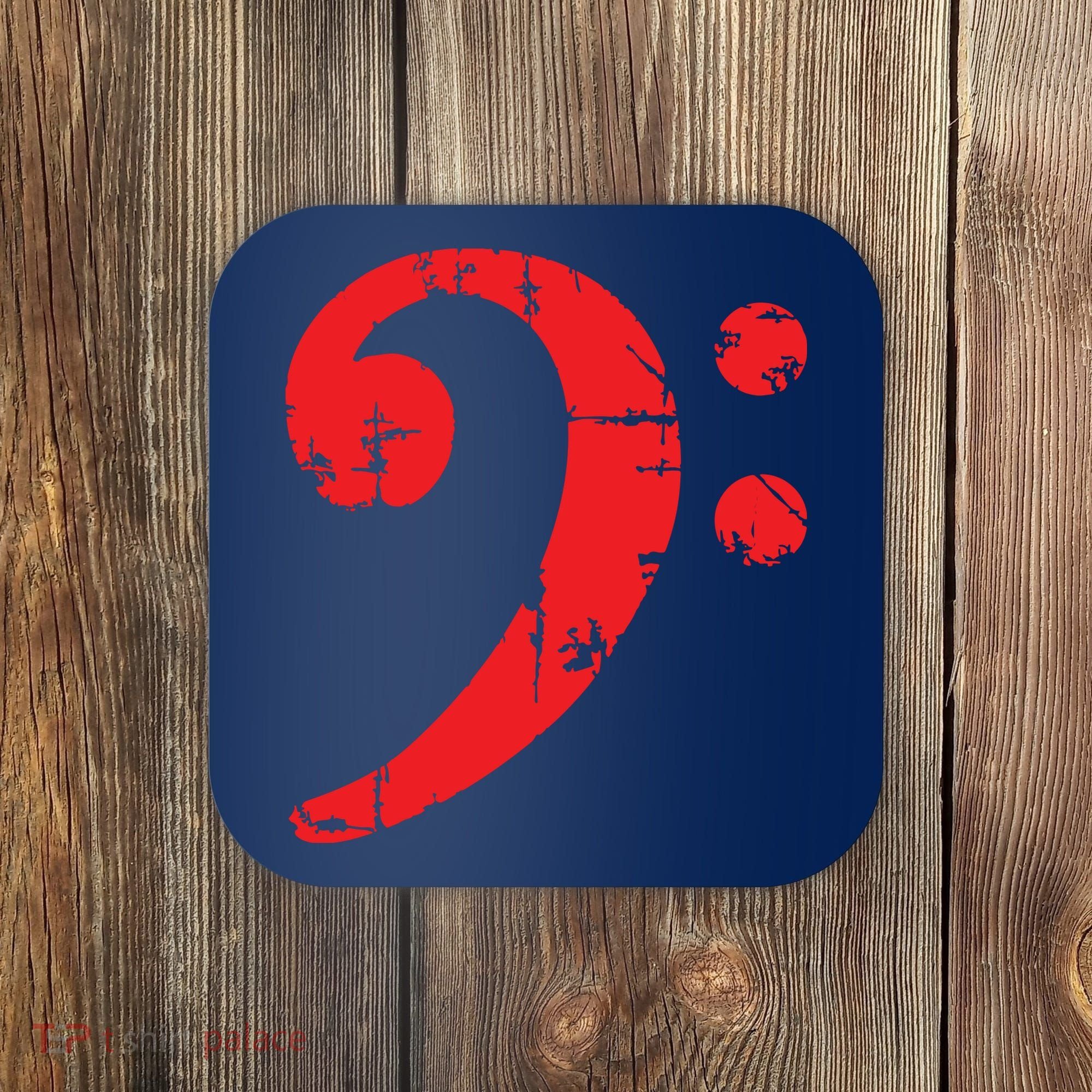 Bass Clef Antique Red Bass Players Coaster