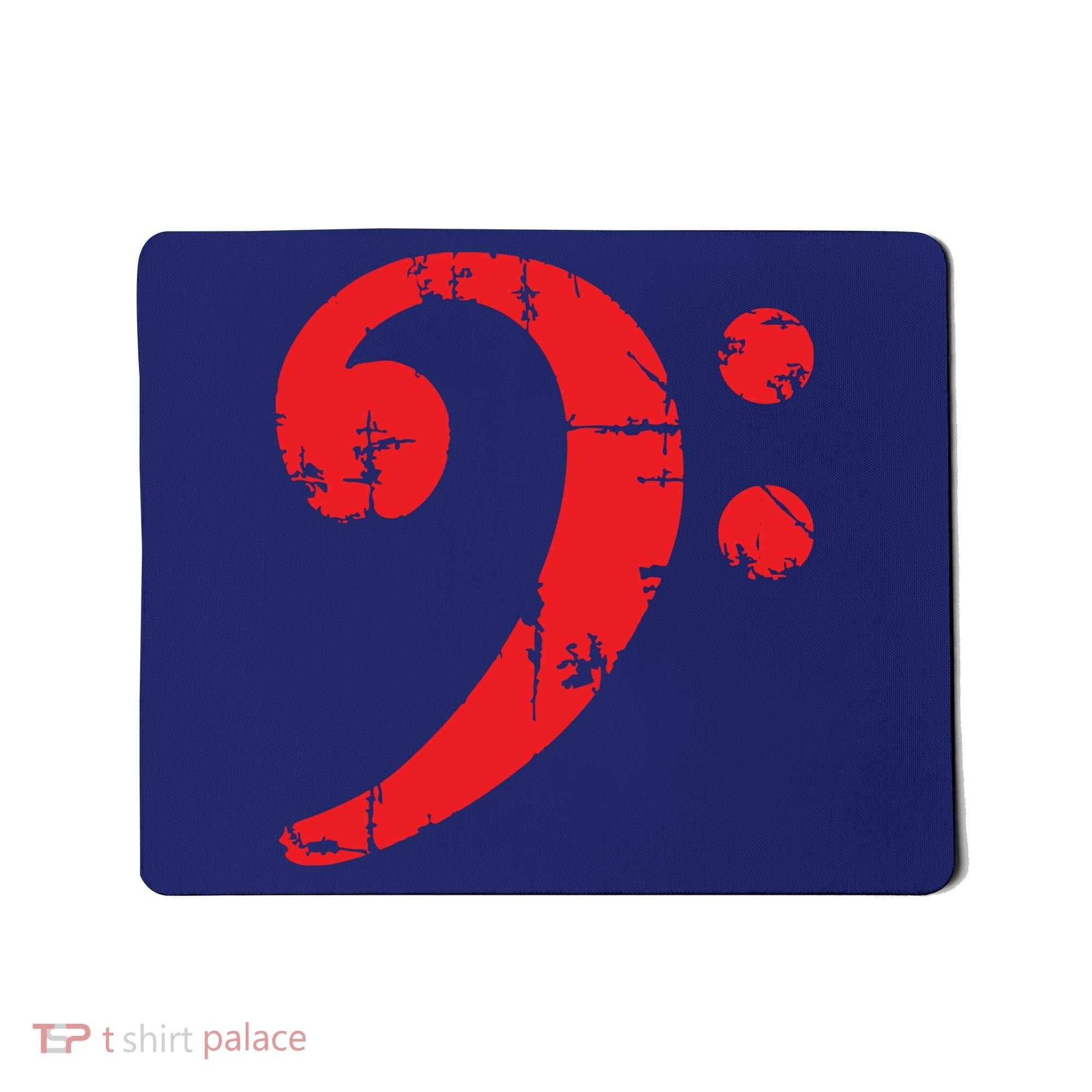 Bass Clef Antique Red Bass Players Mousepad