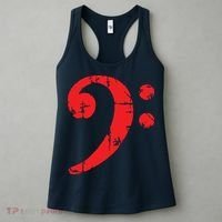 Bass Clef Antique Red Bass Players Women's Tank Top thumb 3