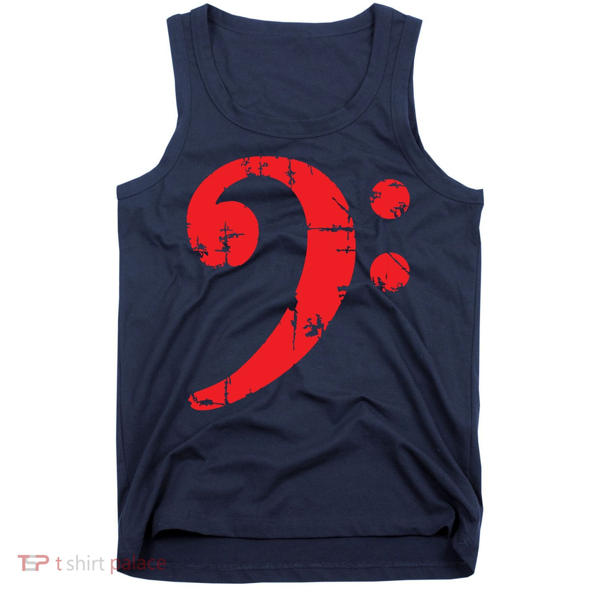 Bass Clef Antique Red Bass Players Tank Top