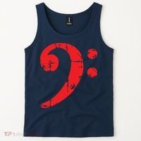Bass Clef Antique Red Bass Players Tank Top thumb 2